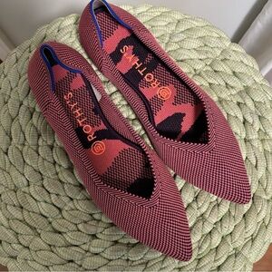 Rothy's The Point Rose Double Stitch Point Toe Slip On Knit Flats